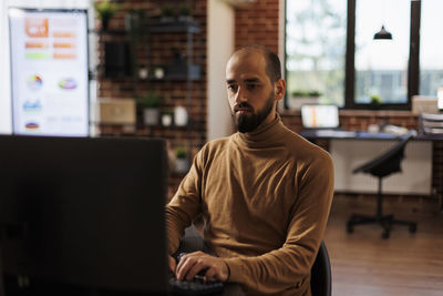 Businessman working at office