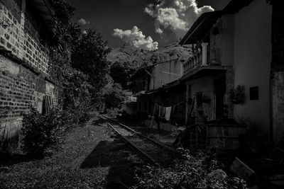 Abandoned building against sky