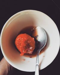 High angle view of dessert in bowl