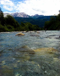 Scenic view of river against sky