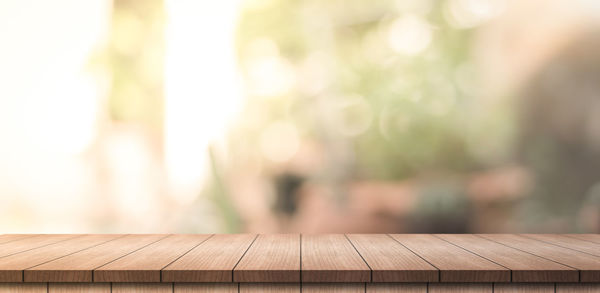 Close-up of wooden table