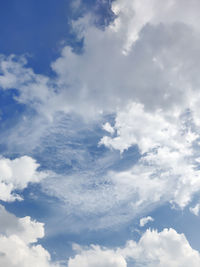 Low angle view of clouds in sky