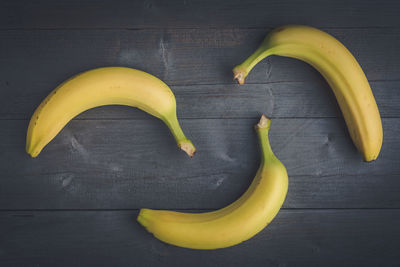 High angle view of bananas on table