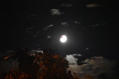 Low angle view of moon in sky