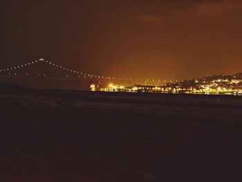 Illuminated city at night