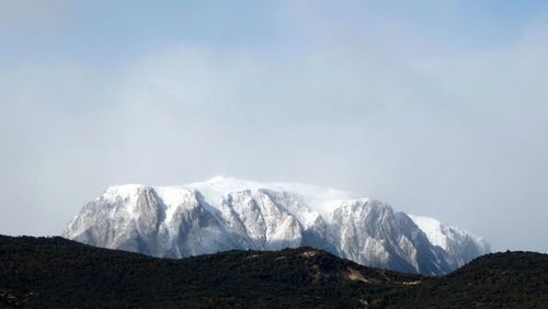 Scenic view of mountains against sky