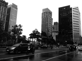 View of city street against sky