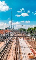 Railroad tracks against sky