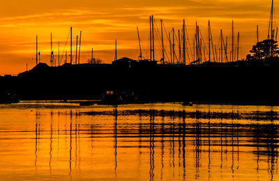 Scenic view of silhouette landscape against sky during sunset