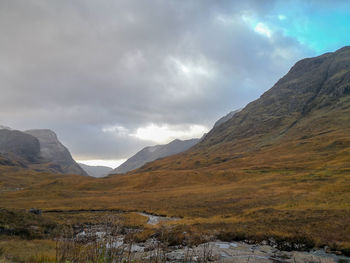 Scenic view of mountains against sky