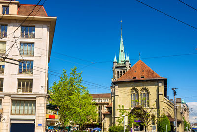 Exterior of building against blue sky