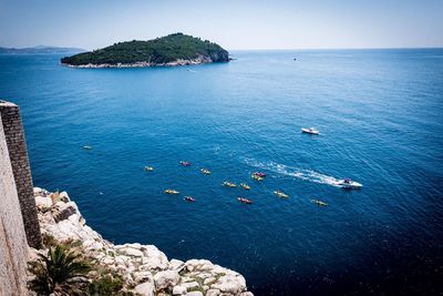 High angle view of sea against sky