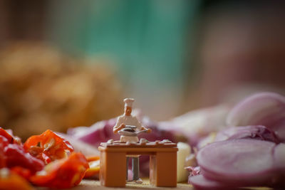 Close-up of food on table