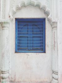 View of blue window