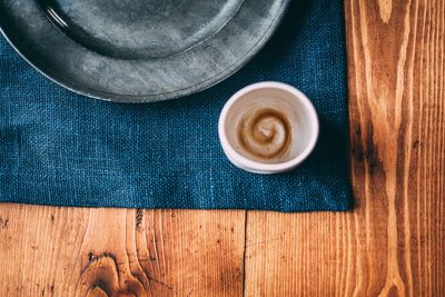 Directly above shot of coffee on table