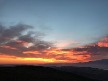 Scenic view of landscape against sky during sunset