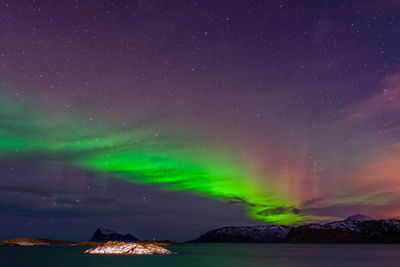 Scenic view of star field against sky at night