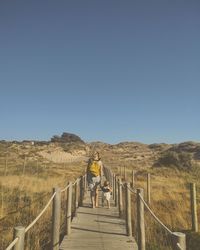 Scenic view of landscape against clear sky