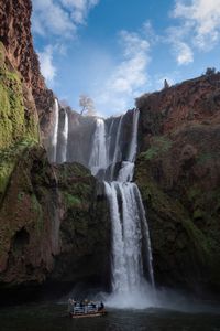 Scenic view of waterfall