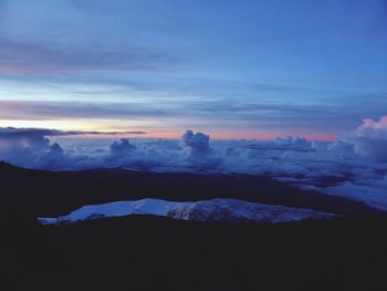 Scenic view of landscape against cloudy sky