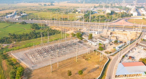 High angle view of cityscape