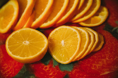 Close-up of oranges on table