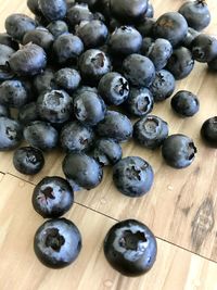 High angle view of fruits on table