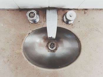 High angle view of faucet at home