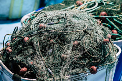 Close-up of fishing net