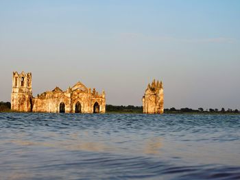 View of temple against clear sky