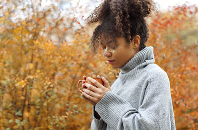 Young woman looking away