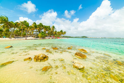 Scenic view of beach against sky