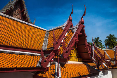 Low angle view of traditional building against sky