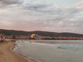 Scenic view of beach against sky