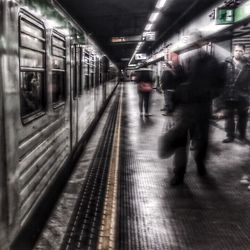 Train at railroad station platform