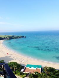 High angle view of beach