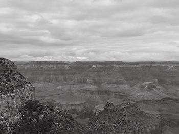 High angle view of landscape against cloudy sky