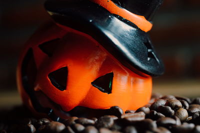 Close-up of halloween pumpkin