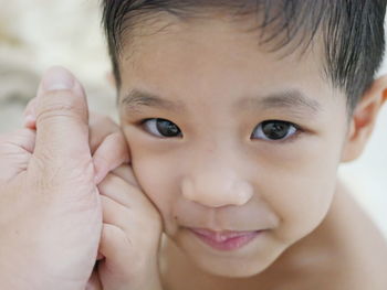 Close-up portrait of cute baby