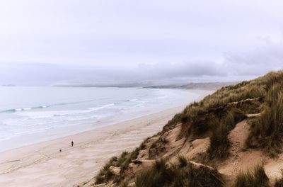 Scenic view of beach against sky