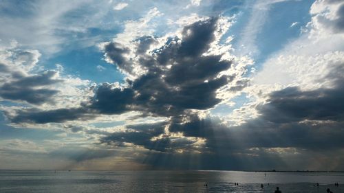 Scenic view of sea against sky at sunset