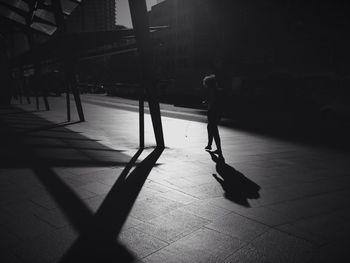 Woman standing in city