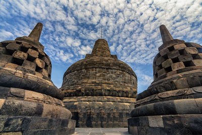 Low angle view of a borobudur temple