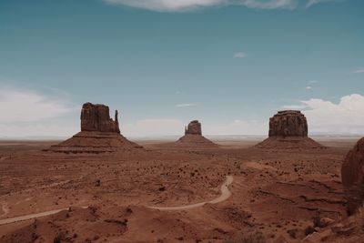 Scenic view of desert against sky