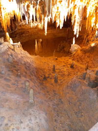 Rock formations in cave