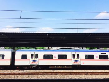 Train at railroad station platform