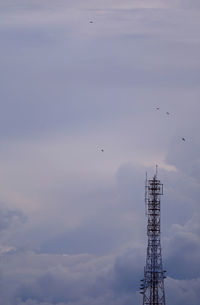 Low angle view of birds flying against sky