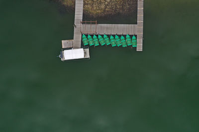 High angle view of computer keyboard