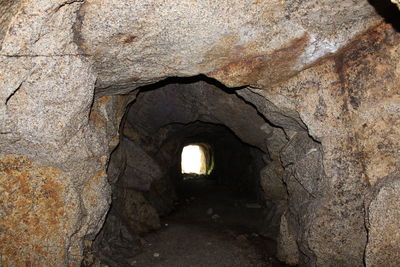 Interior of old stone wall