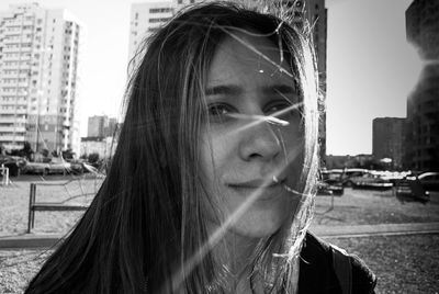 Close-up portrait of young woman